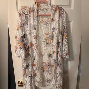 Floral Lace Kimono Cardigan